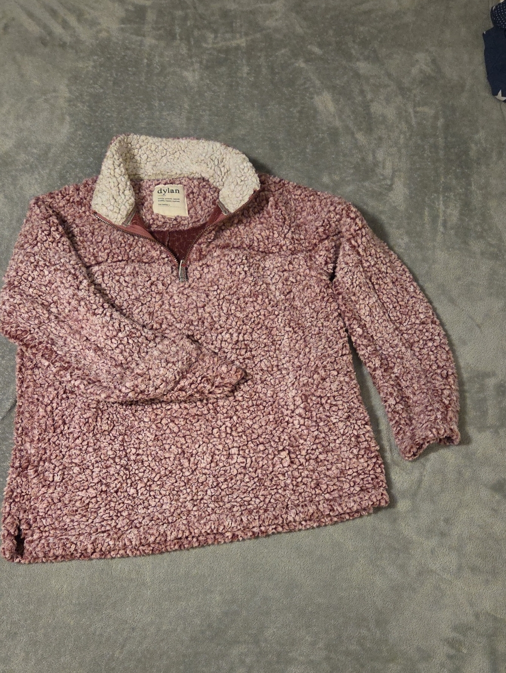 dylan Mauve Sherpa Half-Zip Turtleneck Pullover